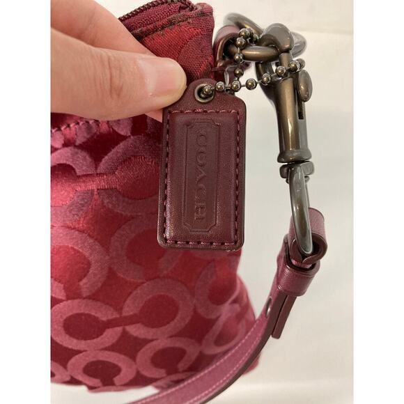 COACH 43107 SMALL WINE SIGNATURE PRINT CANVAS CROSSBODY BAG - Picture 8 of 15